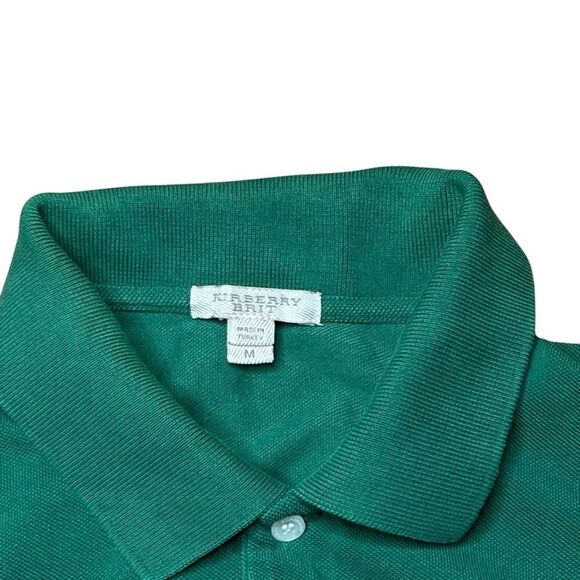 Y2K Burberry Green Polo Shirt Men’s Medium - Picture 5 of 7